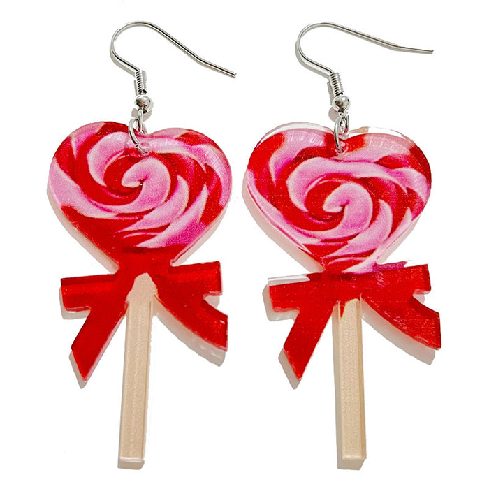 Valentine's Day Party Earrings with Candy, Cassette, and Panda Designs