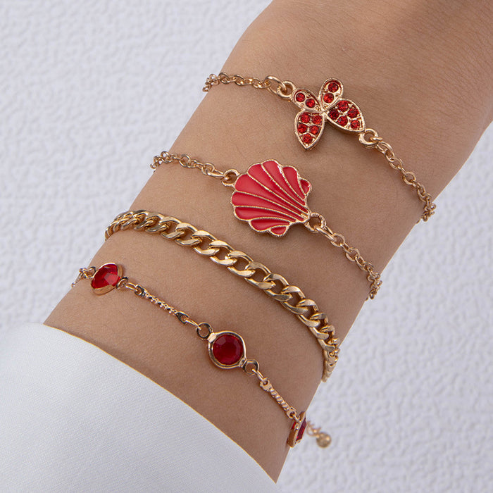 Modern Butterfly Seashell Bracelet Set - Geometric Fashion Jewelry