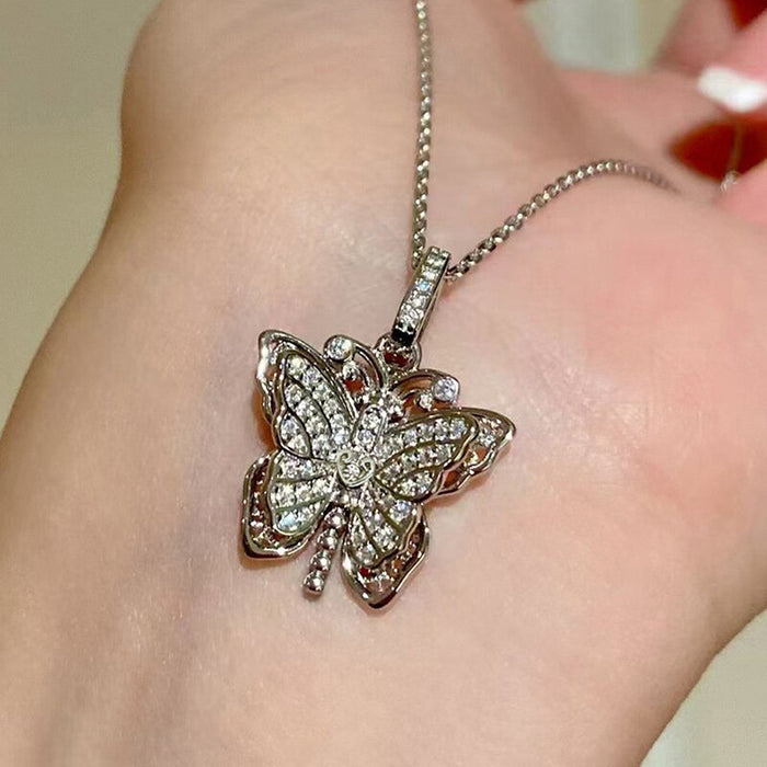 Double Butterfly O-Shaped Chain Necklace