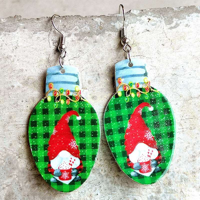 Rainbow Acrylic Christmas Tree Christmas Gingerbread Man Earrings