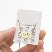 Angel Number Sweater Chain, Vintage 000-999 Stainless Steel Pendant Necklace Wholesale - wallojewerly 