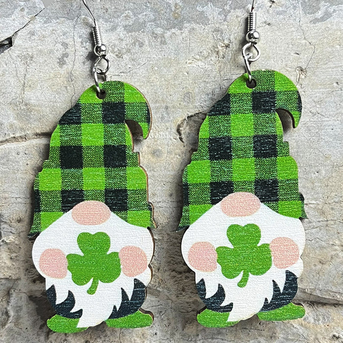 Wooden St. Patrick's Day Earrings