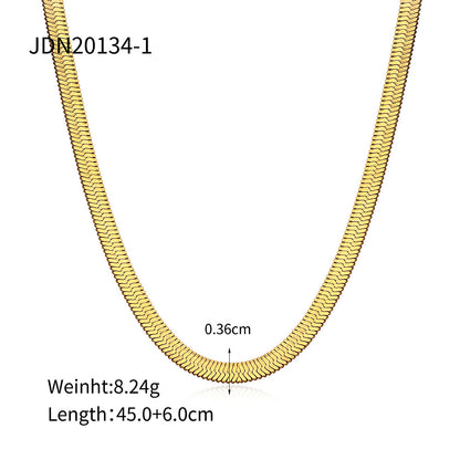 Elegant 18K Gold-Plated Stainless Steel Necklace - Popular Titanium Steel Snake Bone Chain for Layered Look