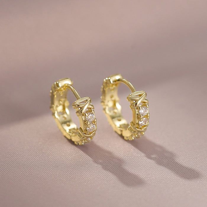 Retro diamond earrings, fashionable European and American style earrings