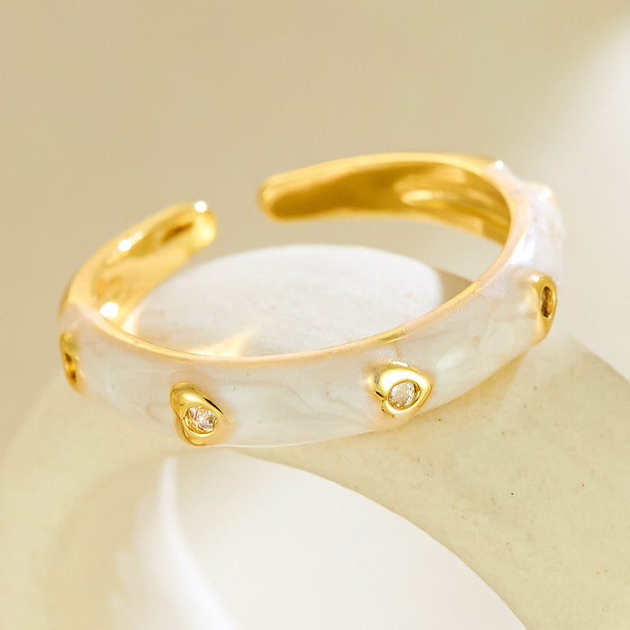 Wholesale colored drip heart-shaped diamond rings