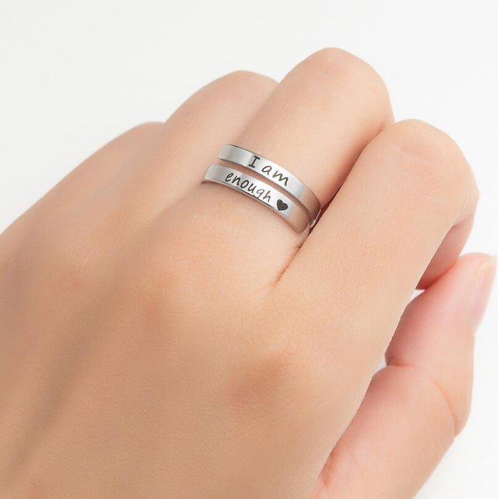 Retro open ring, fashionable stainless steel multi-layer adjustable ring wholesale