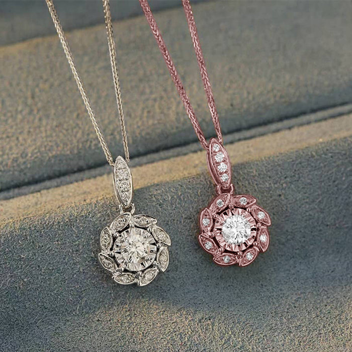 Flower Pendant Necklace Autumn and Winter Necklace Sweater Chain Jewelry