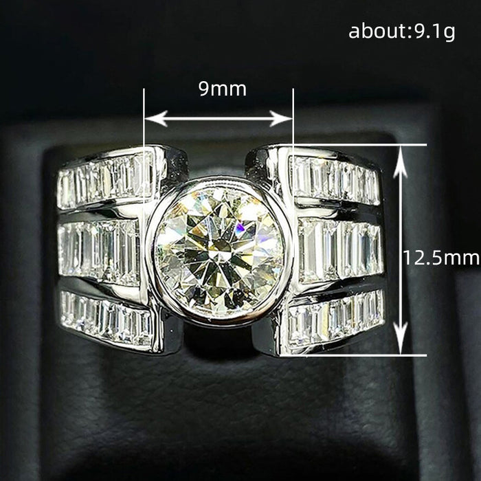 Men's round ring trendy personality wide ring