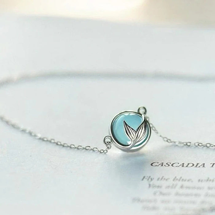 Mermaid Bubble Fishtail Pendant Clavicle Necklace