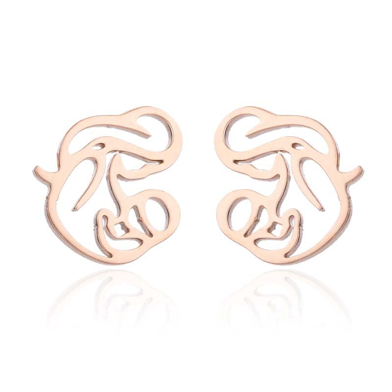 Pendientes de acero inoxidable con forma de madre e hijo: joyas sencillas y dulces para el Día de la Madre