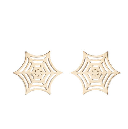 Irregular spider web earrings, creative fashion simple niche design Gothic Halloween jewelry wholesale