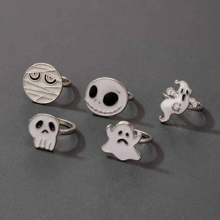 Halloween Ghost Pumpkin Face Ring