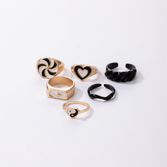 Dark Love Windmill Tai Chi 6-piece Oil Drop Ring