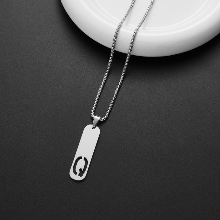 Military brand pendant necklace, European and American independent station stainless steel punk hip-hop English letter all-match chain wholesale