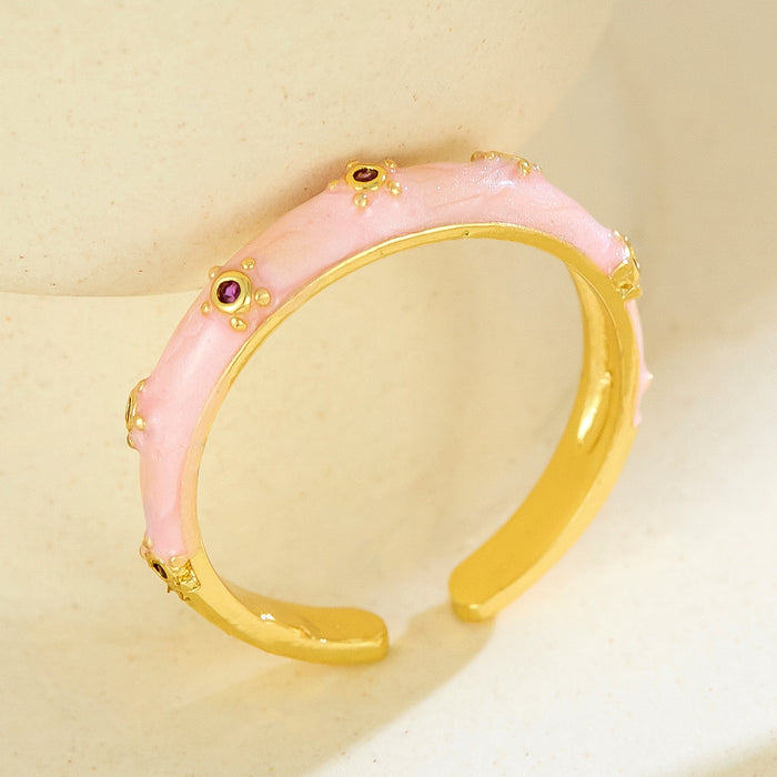 Wholesale copper dripping flower open rings
