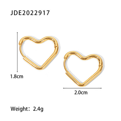 18K Gold Plated Stainless Steel C-Shape Earrings - Fashionable Jewelry