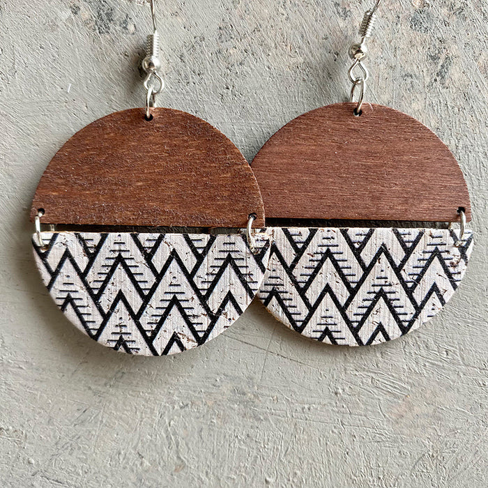 Pendientes con textura de madera