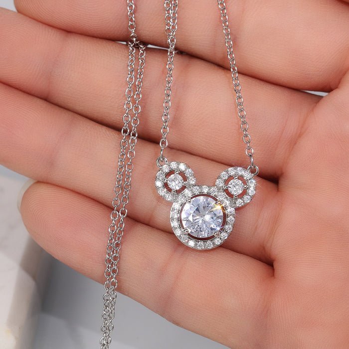 Classic cute heart-shaped zircon necklace for women birthday gift