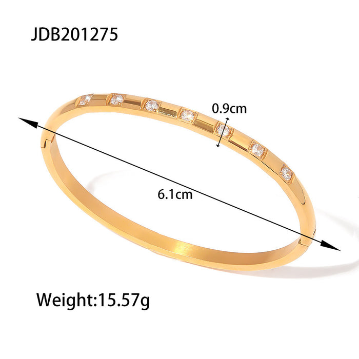 Stainless steel zircon bracelet open titanium steel jewelry