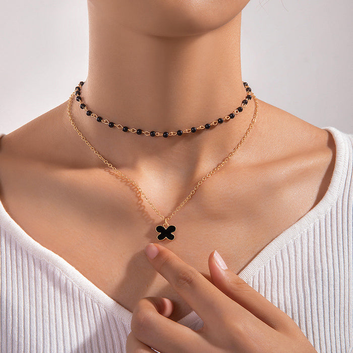 Collar con colgante de corazón y diamantes de imitación: joyería elegante y moderna para mujer