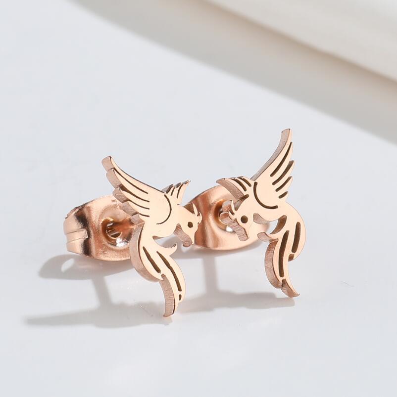 Ghost and Dinosaur Stainless Steel Earrings - 18K Gold Plated Halloween Jewelry