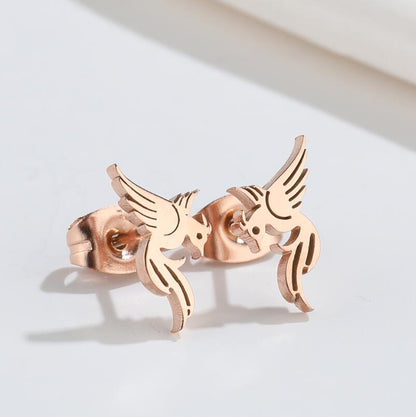 Ghost and Dinosaur Stainless Steel Earrings - 18K Gold Plated Halloween Jewelry