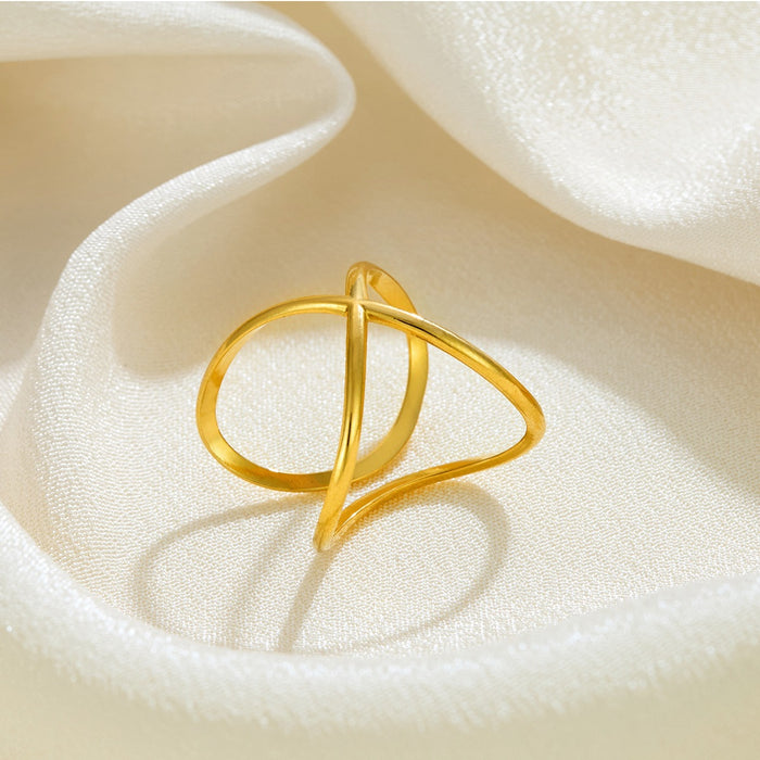 Wholesale stainless steel irregular line cross opening rings