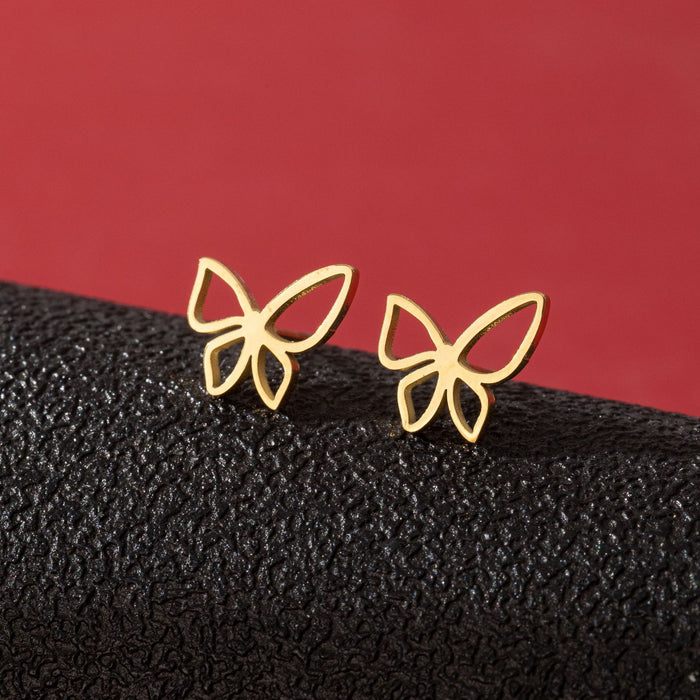 Hollow Butterfly Stainless Steel Stud Earrings - Delicate and Elegant Jewelry