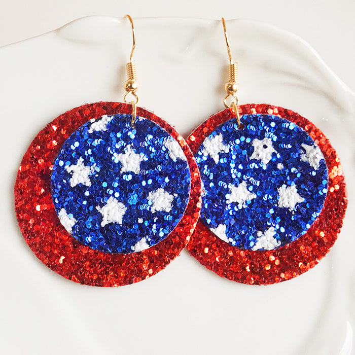 American Flag Star Earrings in Red, White, and Blue for Independence Day