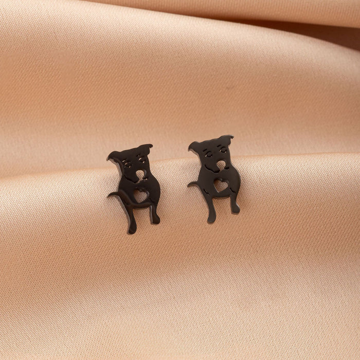 Dog Zodiac Stainless Steel Stud Earrings - Adorable and Playful Animal Jewelry