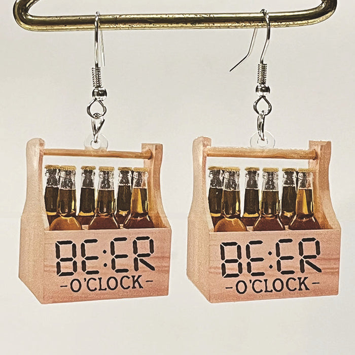 Beer Ice Beer Transparent Water Drop Acrylic Earrings - wallojewerly 