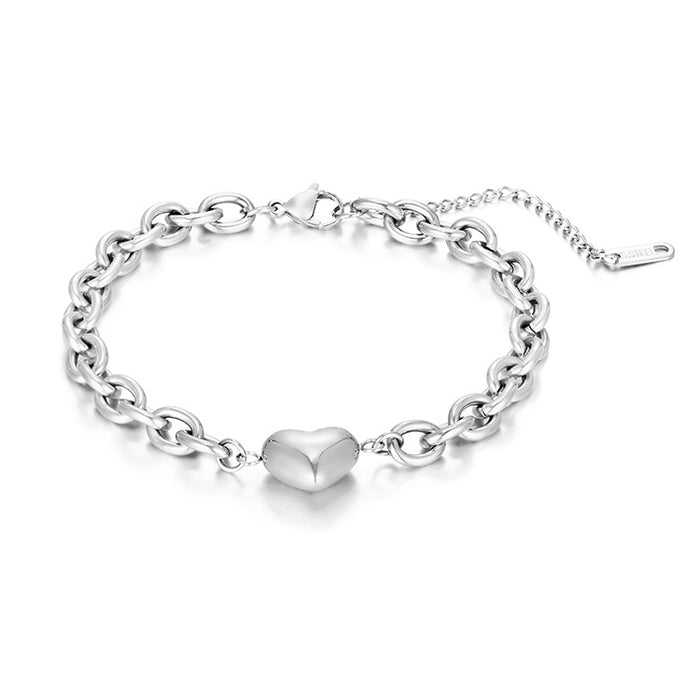 Stainless Steel Imitation Pearl Chain Infinity Love Bracelet