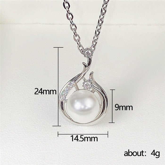 Baroque artificial pearl simple geometric necklace