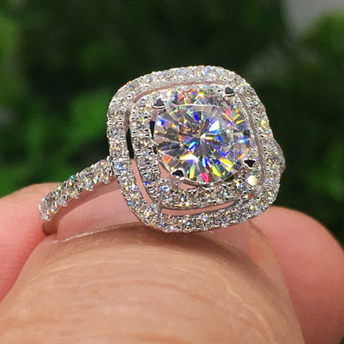 Luxury micro-inlaid zircon ring, foreign trade export jewelry