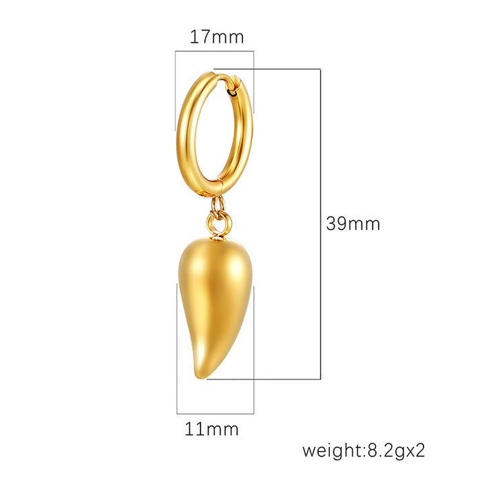 Zircon inlaid water drop stainless steel earrings for women light luxury style earrings