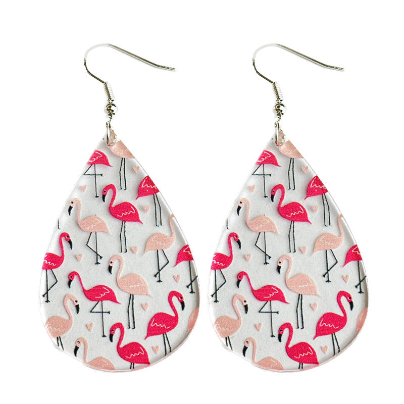 Transparent Summer Flamingo Acrylic Earrings - wallojewerly 