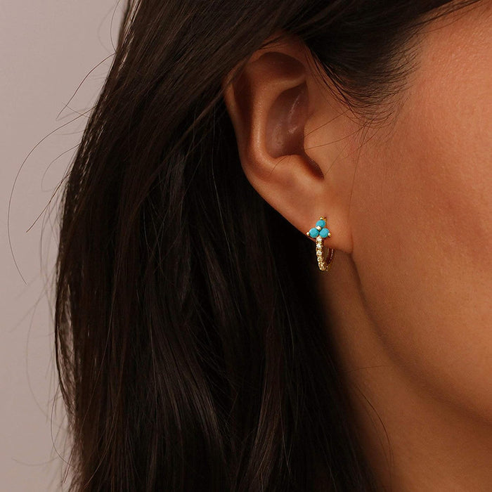INS geometric ear clips micro-inlaid unique design earrings bohemian style earrings