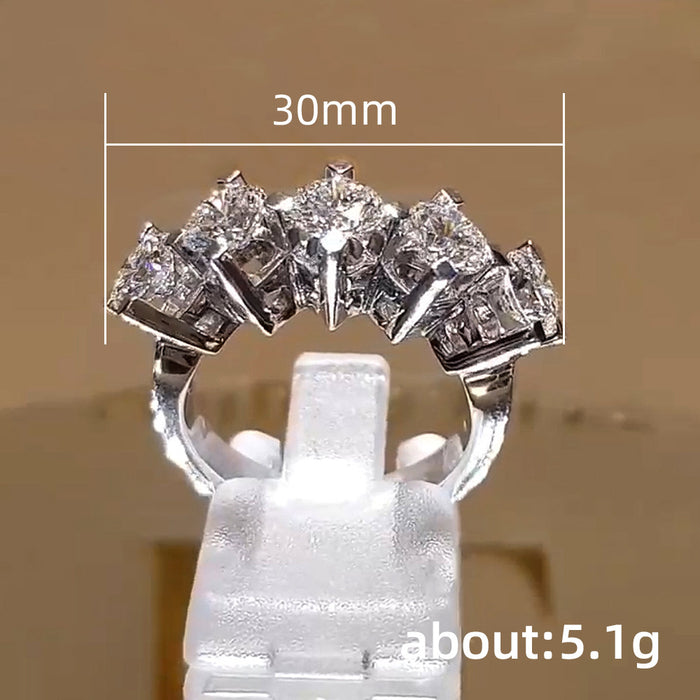 Zircon inlaid ring for men and women