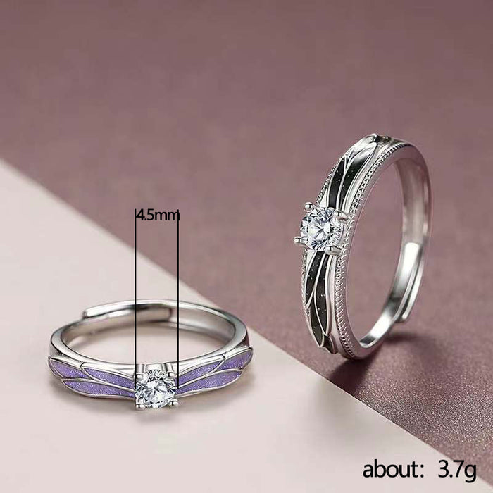 Angel Wings Couple Open Ring Romantic Valentine's Day Gift