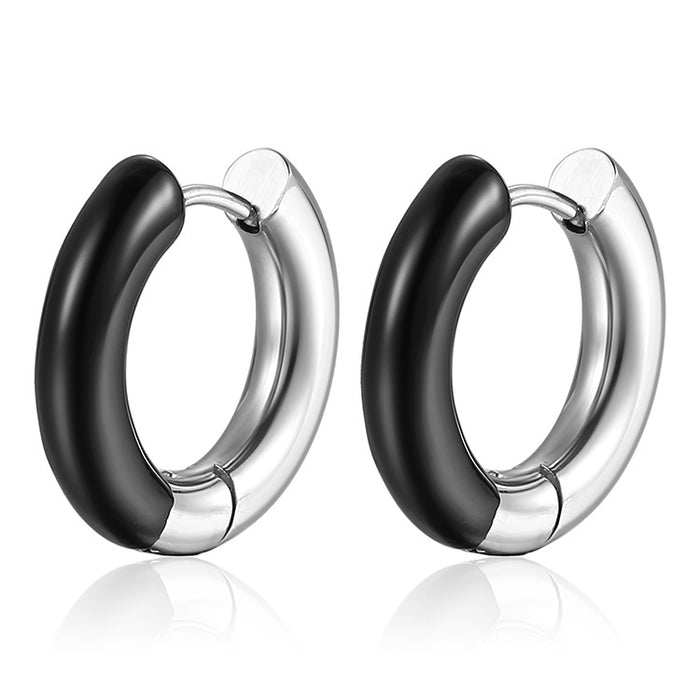 U-shaped earrings geometric titanium steel simple earrings