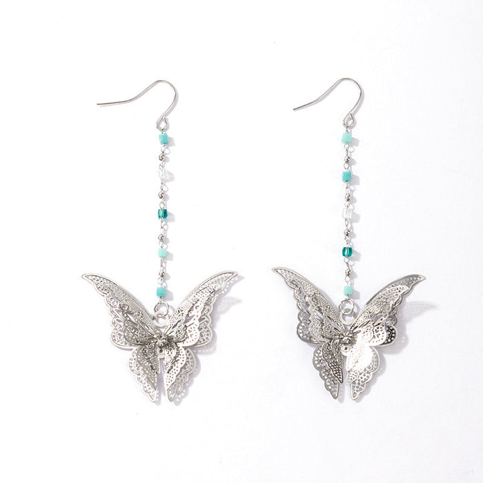 Hollow double layer butterfly creative earrings