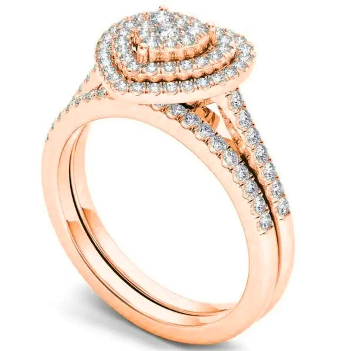 Love heart diamond ring for women popular fashion design