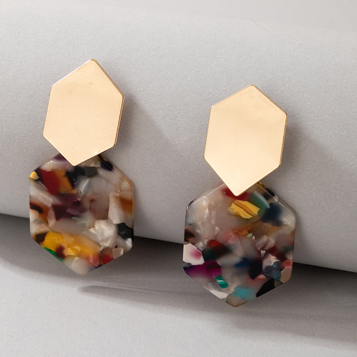 Colorful Acrylic Acetate Geometric Stud Earrings