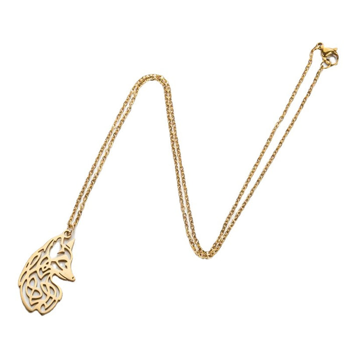 18K electroplated stainless steel pendant necklace, gold light luxury niche design clavicle chain wholesale