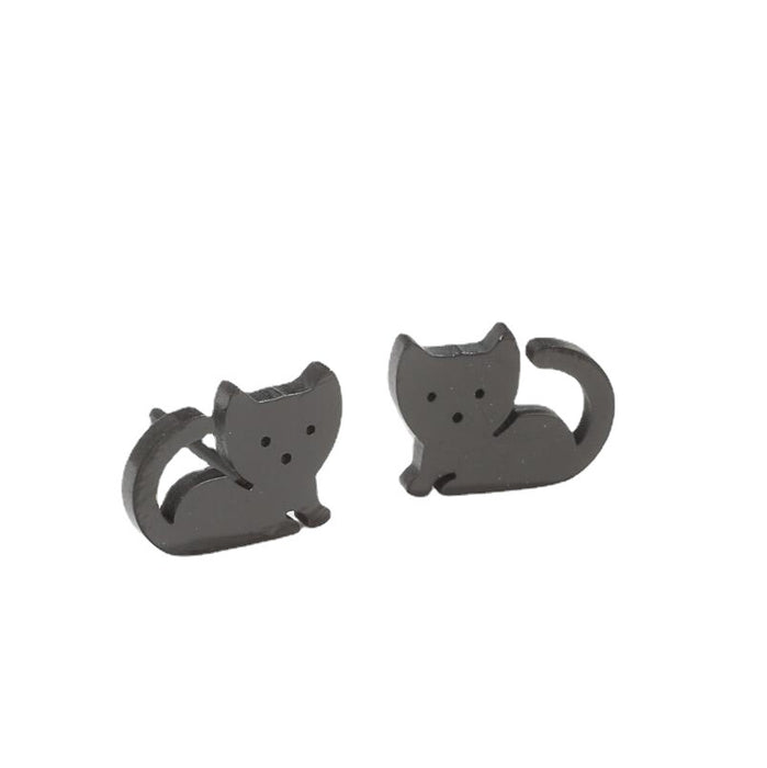 Cat earrings, simple and cute small animal earrings Japanese and Korean style student stainless steel accessories niche wholesale