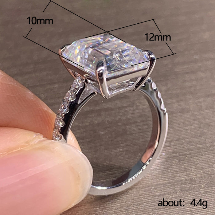 10*12 Princess Square Simulated Diamond Ring