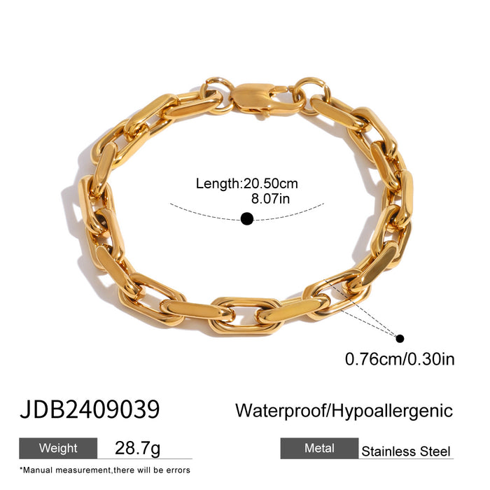 Stainless steel gold bracelet metal style chain titanium steel jewelry