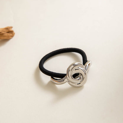 Eco-Friendly Alloy Twisted Hair Tie - Stylish Elastic Band for Ponytails and Buns