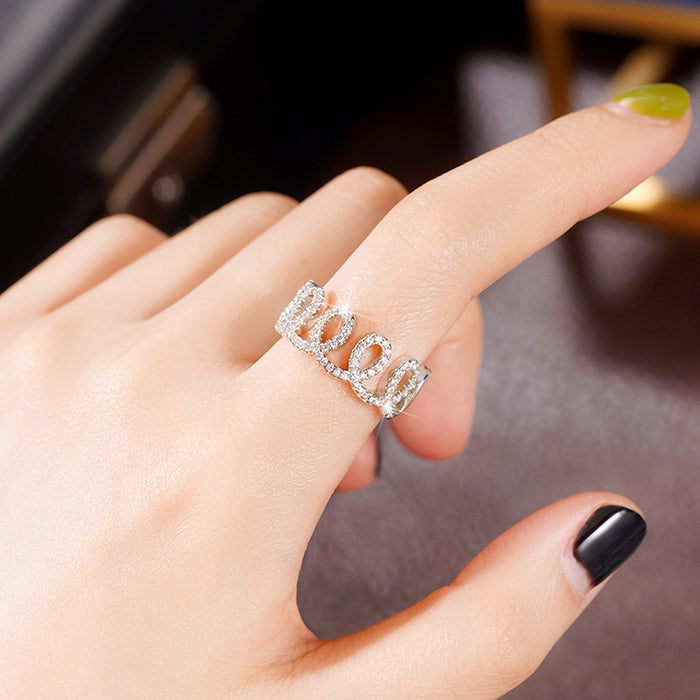 Princess crown ring luxury design cream roll personality ring