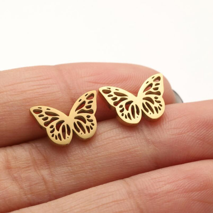 Butterfly wing earrings, Amazon new girls cute spring and summer love pattern personality earrings wholesale